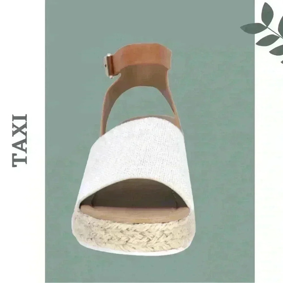 Taxi Adrianna Espadrille Sandal Wedge Buckle Closire Beige - Picture 3 of 4